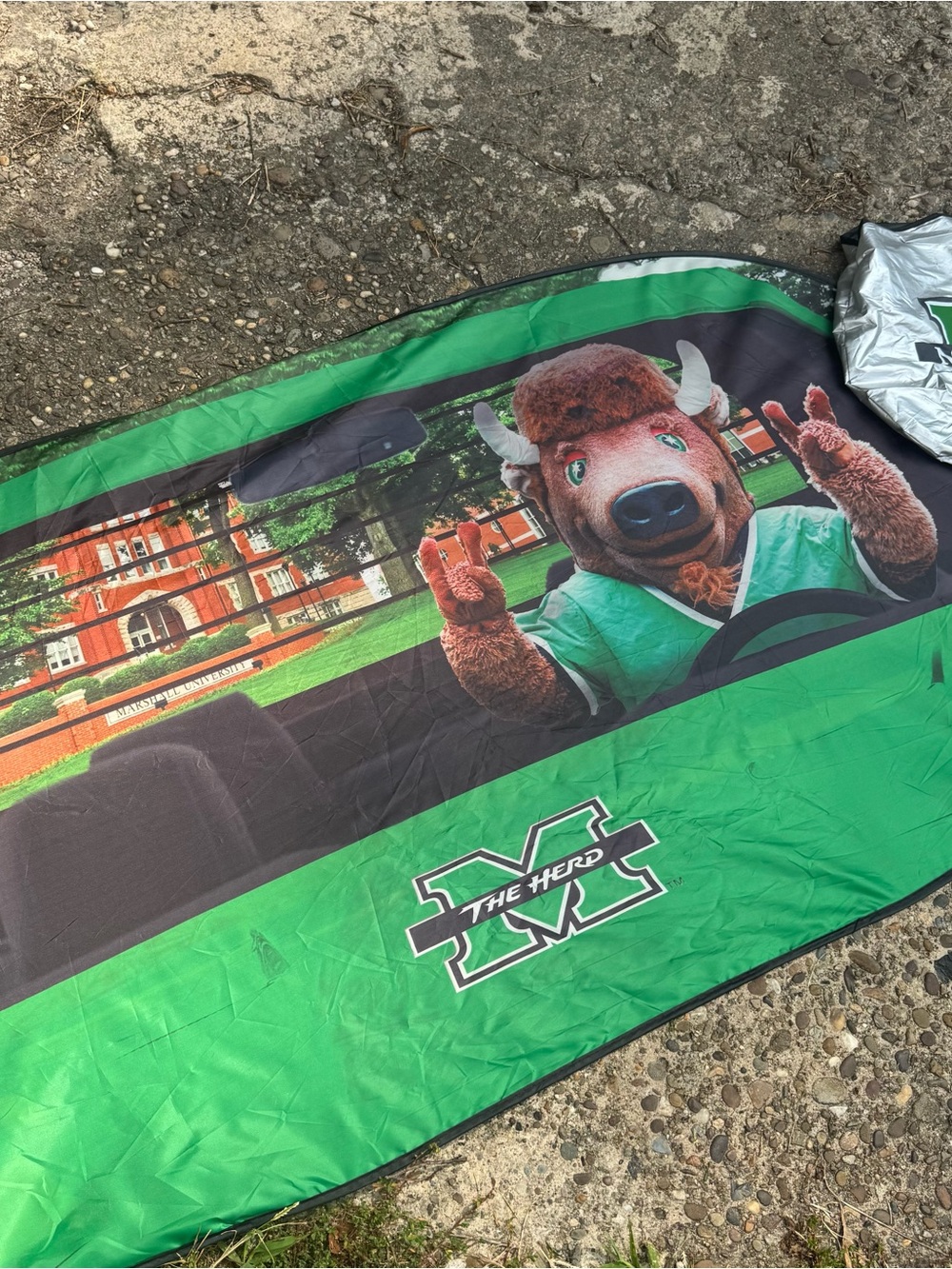 Marshall University Thundering Herd Marco Collapsible Car Windshield Shade- New
